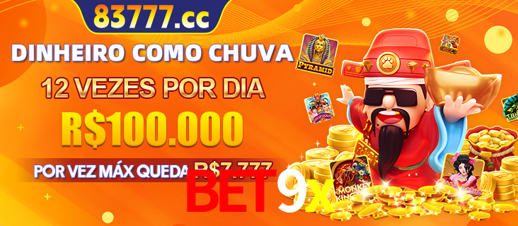 Banner do programa de recompensas Recomende para amigos do bet9x, detalhando os bônus por convidar amigos, com prêmios que chegam a R$288.888.